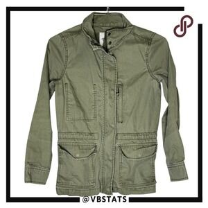 Madewell Women's Passage Full Zip Lightweight Utility Jacket Desert Olive XXS‎